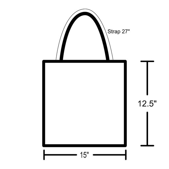 Handmade Guitar Tote bag with pocket - Picture 3 of 3